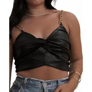 NEW ENDLESS BLU. twisted chain cropped top in black